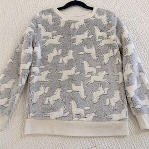 Cat & Jack Gray and White Fleece Sweater